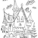 Halloween Coloring Pages Haunted House00004