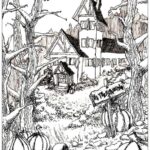 Halloween Coloring Pages Haunted House00005