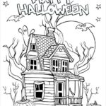 Halloween Coloring Pages Haunted House00006