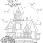 Halloween Coloring Pages Haunted House00008