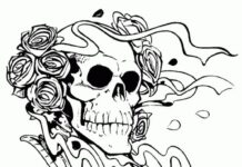 Halloween coloring pages for adults and talented children