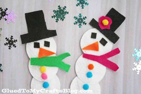 Winter Kid Craft Idea-Cotton pads craft and art ideas to make with kids