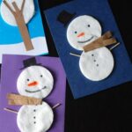 Cotton Pad Snowman Cards