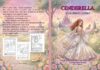 Cinderella Coloring Story Cinderella coloring book cover with a princess in an ornate gown surrounded by butterflies and flowers, featuring a magical castle backdrop.